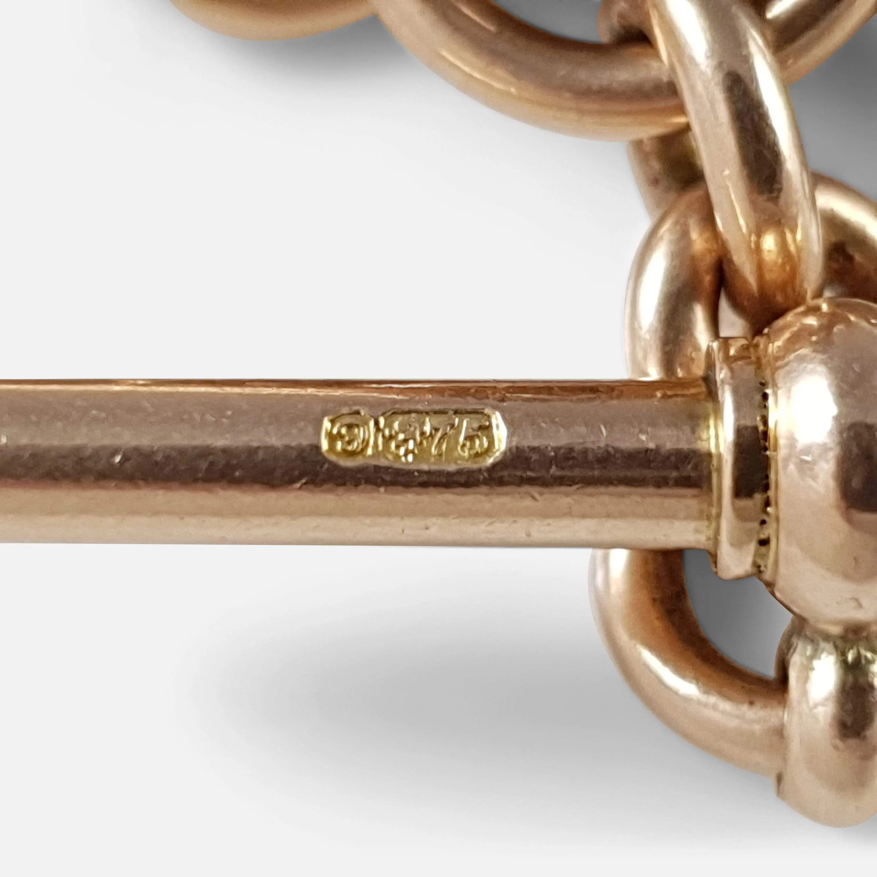 Victorian 9ct Rose Gold Trombone Link Albert Watch Chain