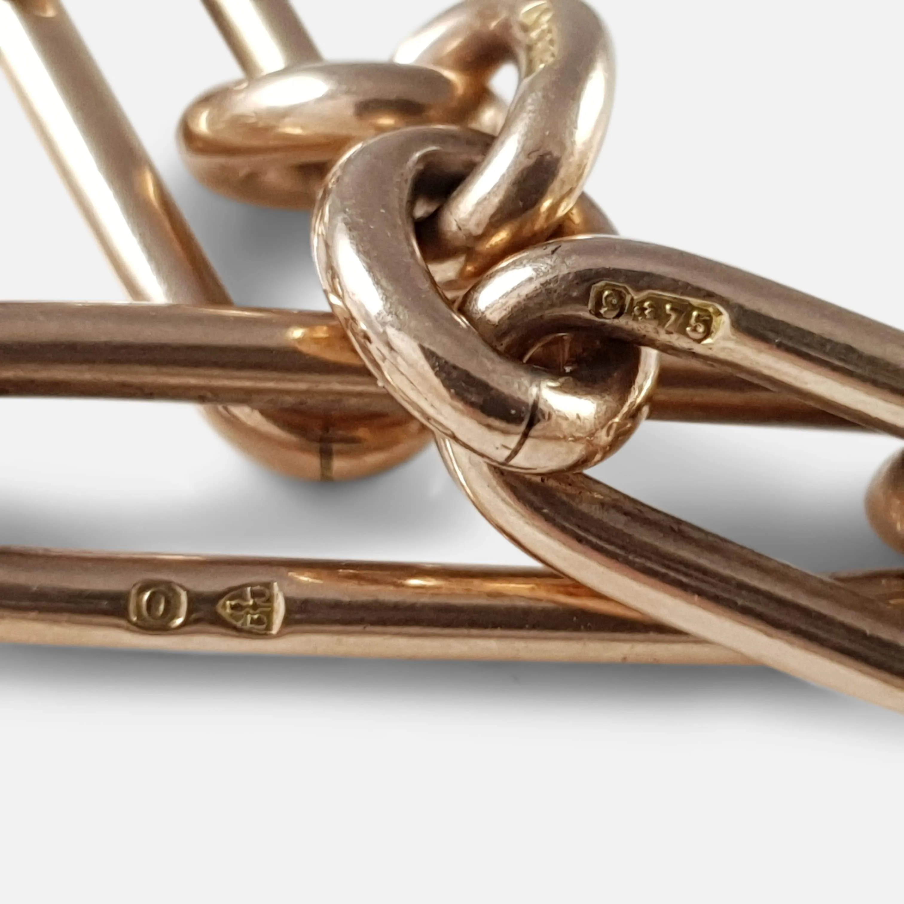 Victorian 9ct Rose Gold Trombone Link Albert Watch Chain