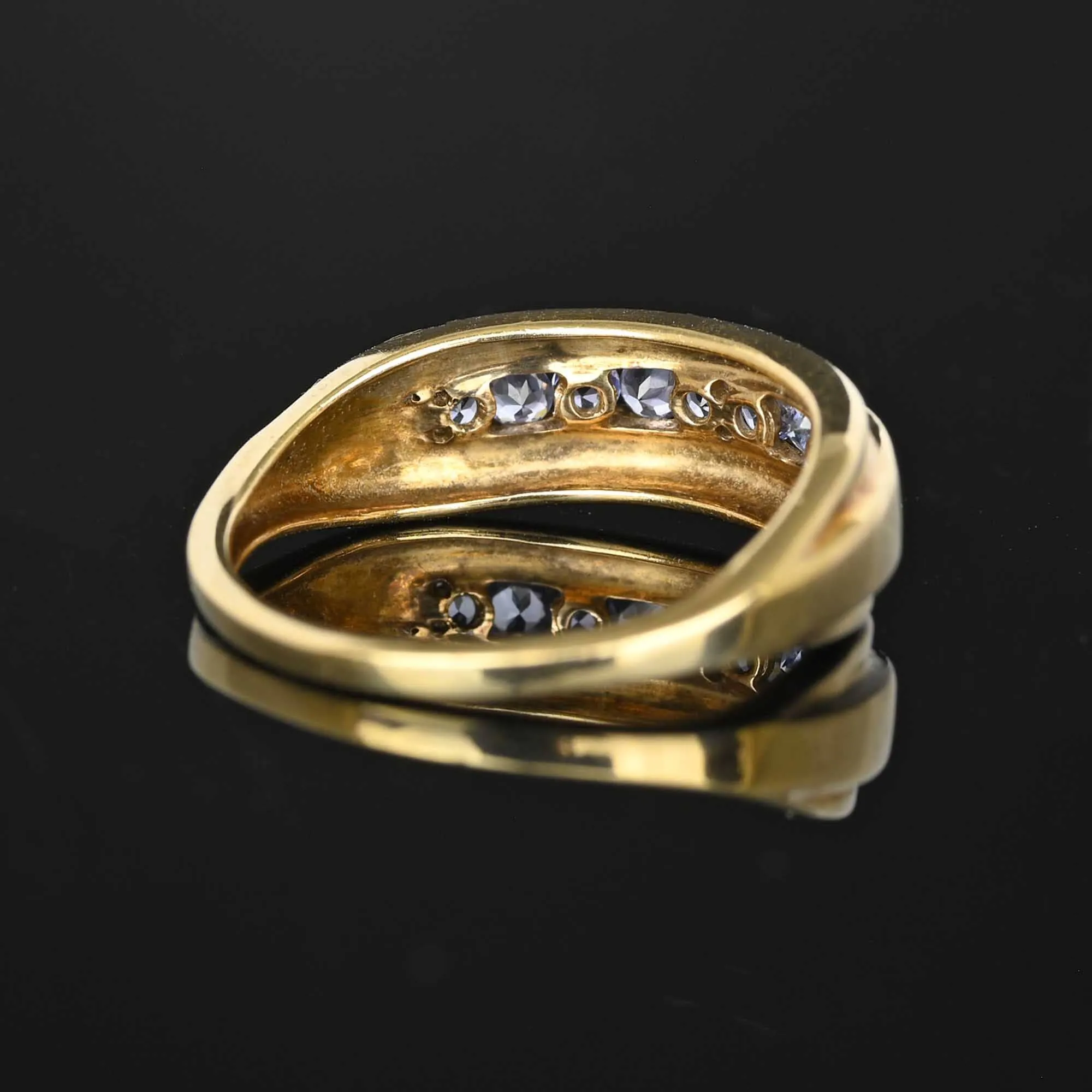 Vintage Half Eternity Tanzanite Ring Band in Gold