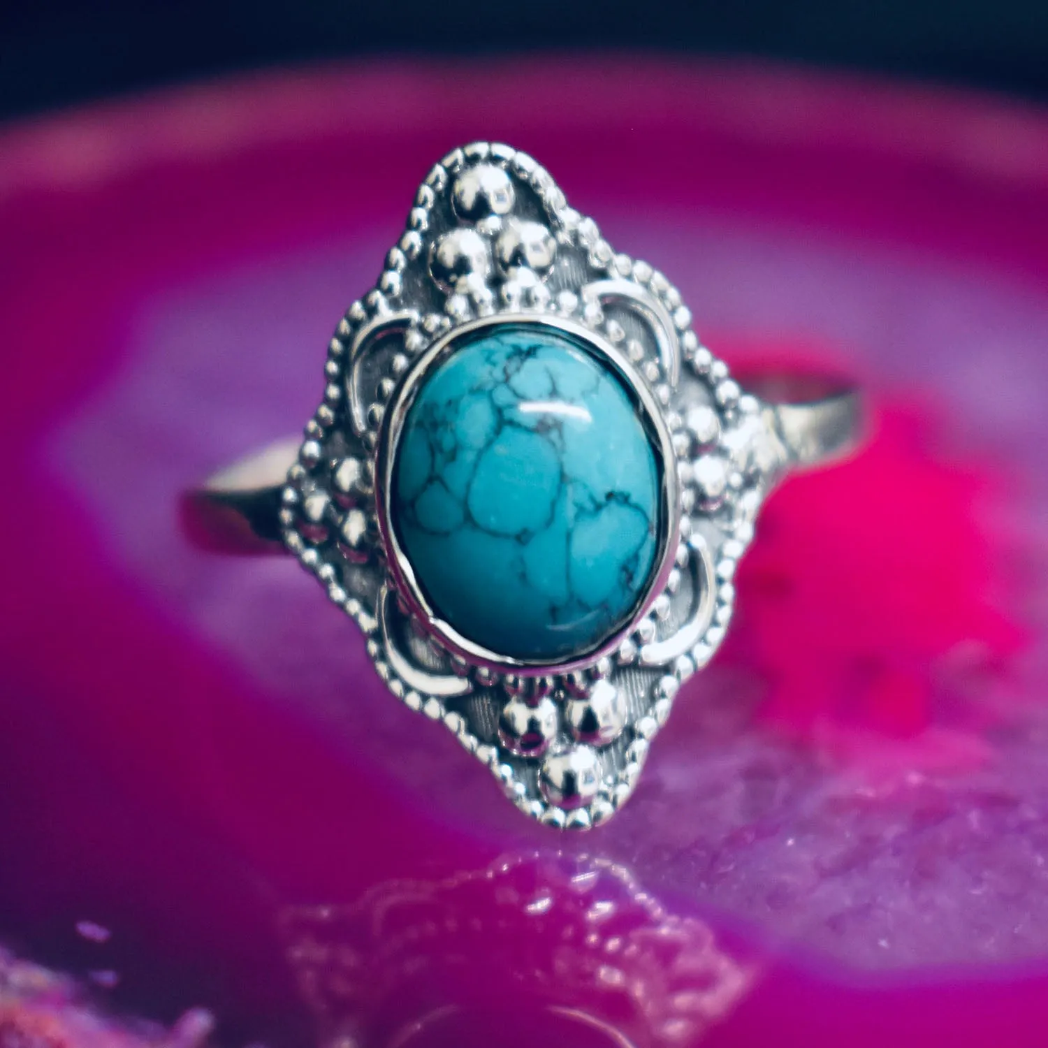 Vintage Turquoise Ring (925) Sterling Silver